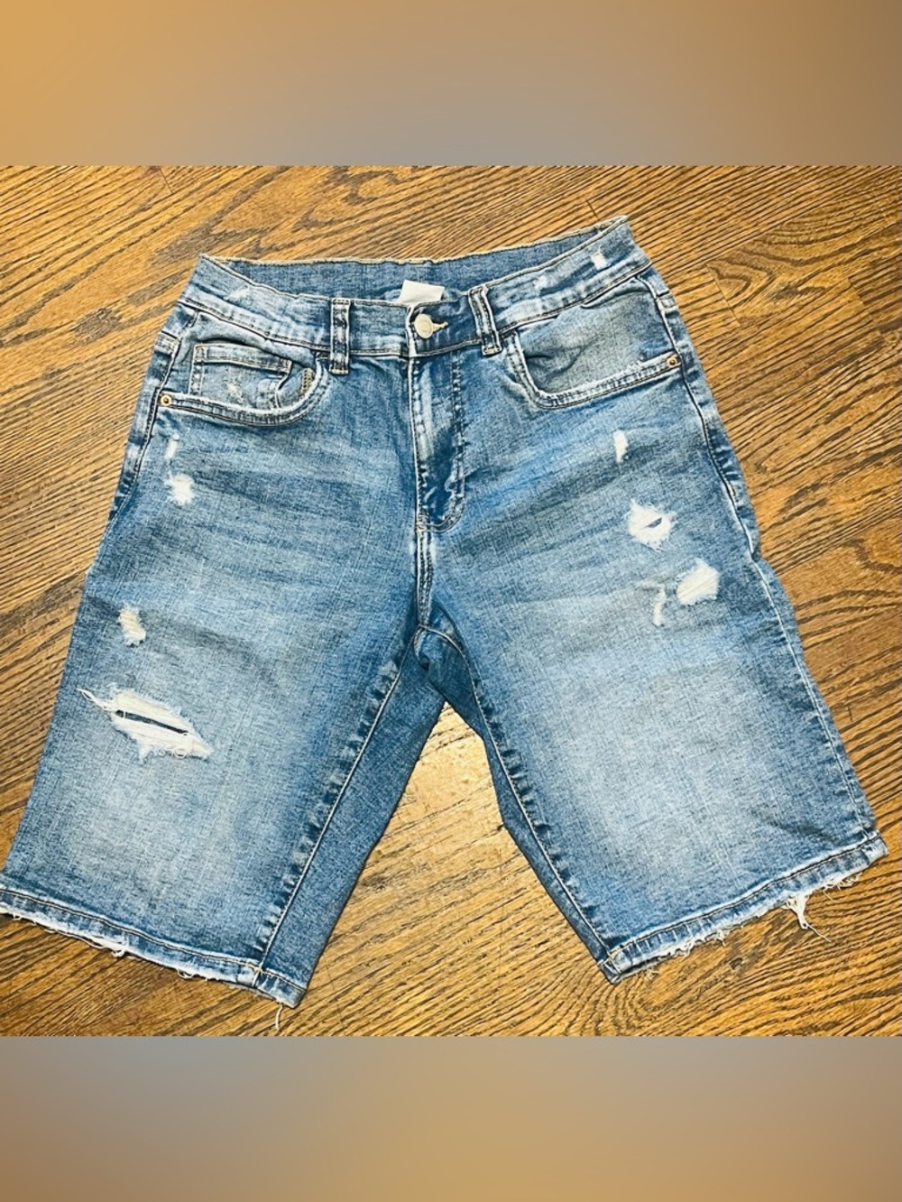 Zara  casual girls  blue Distressed Denim Shorts size 13/14